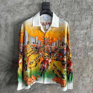 Casablanca Unisex Cuban Collar Long Sleeve Shirt